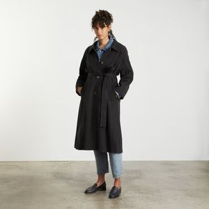 Everlane Gathered Trench Coat - Black